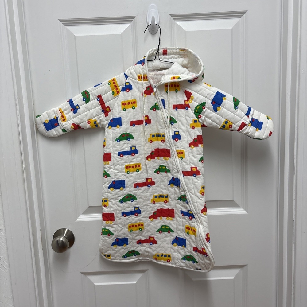 Vintage Baby Bunting Snowsuit - Cars And Trucks